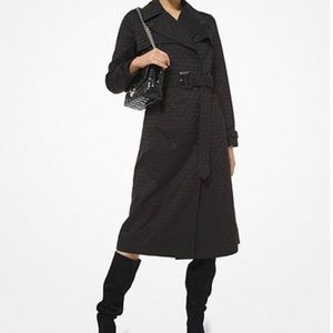 Logo Jacquard Trench Coat